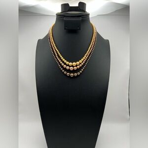 Vintage Box Clasp Faux Pearl multi Strand Choker